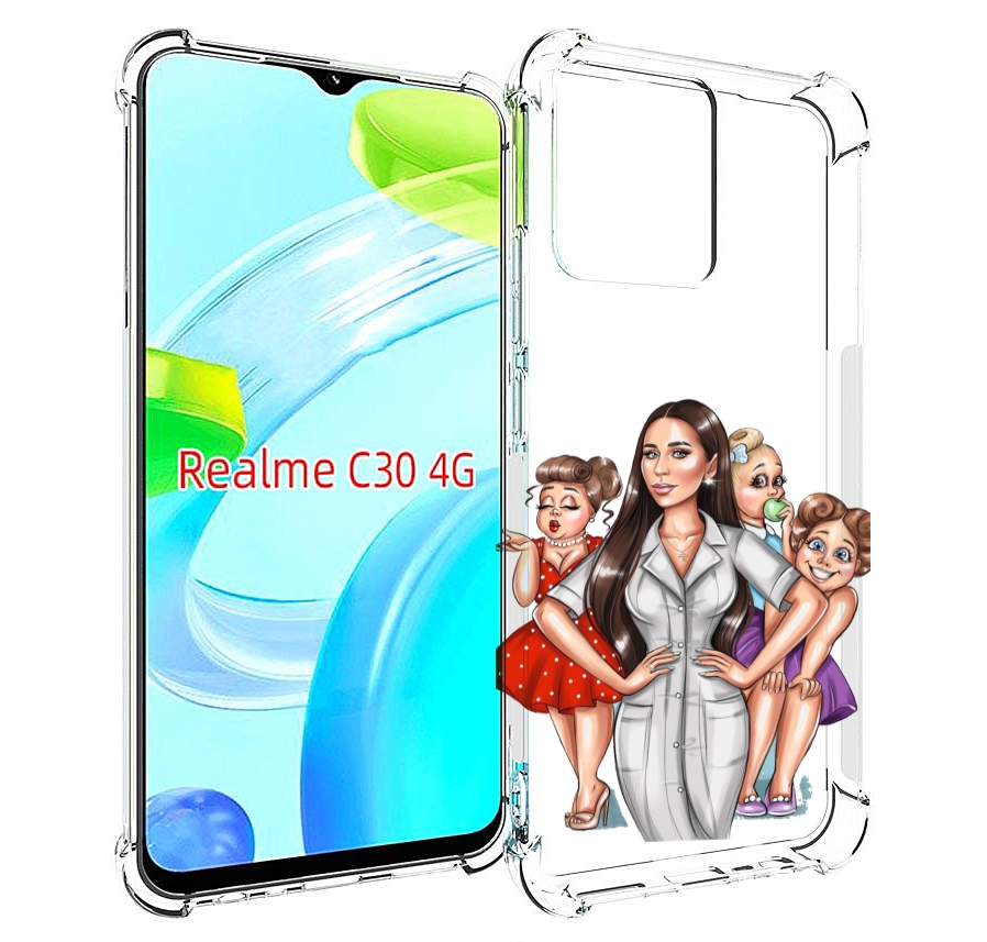 

Чехол MyPads Милые-дамы женский для Realme C30 4G / Narzo 50i Prime, Прозрачный, Tocco