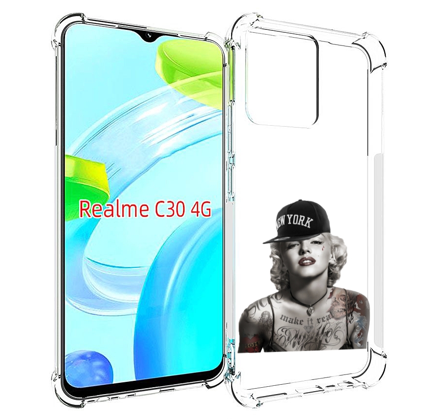 

Чехол MyPads Мерлин Монро с тату женский для Realme C30 4G / Narzo 50i Prime, Прозрачный, Tocco