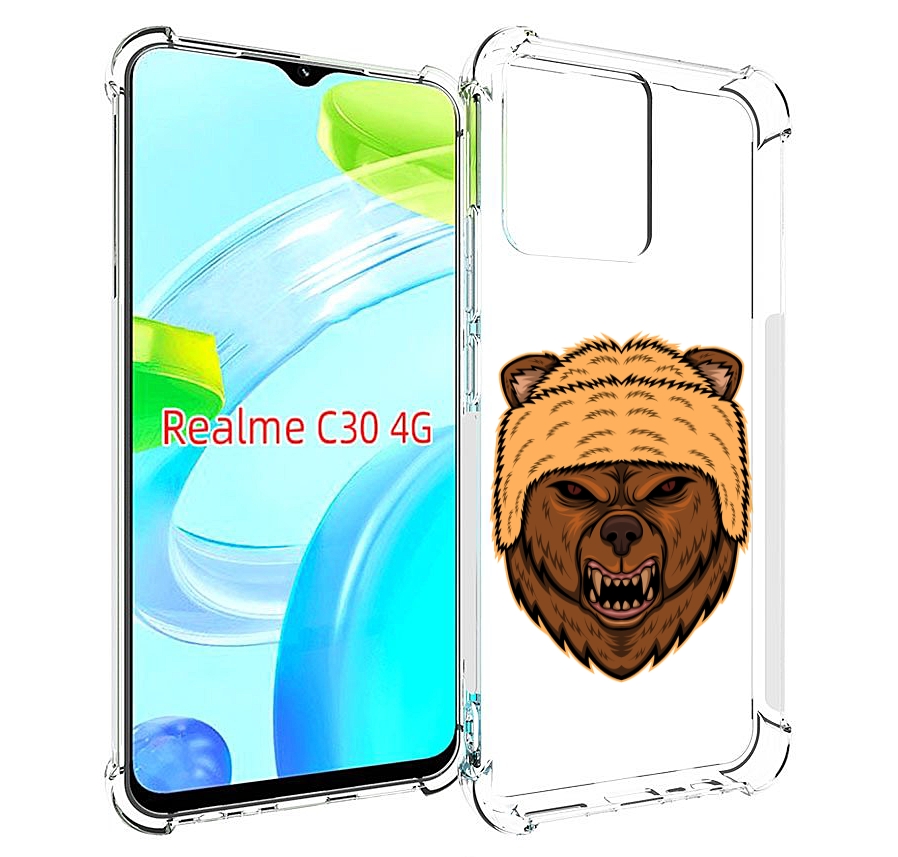 

Чехол MyPads Медведь-в-шапке для Realme C30 4G / Narzo 50i Prime, Прозрачный, Tocco