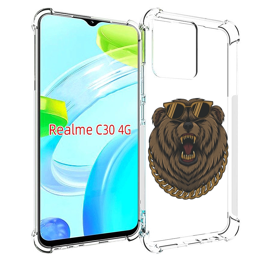 

Чехол MyPads Медведь-в-очках-2 для Realme C30 4G / Narzo 50i Prime, Прозрачный, Tocco