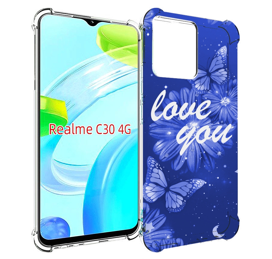 

Чехол MyPads Люблю-тебя-с-бабочками для Realme C30 4G / Narzo 50i Prime, Прозрачный, Tocco