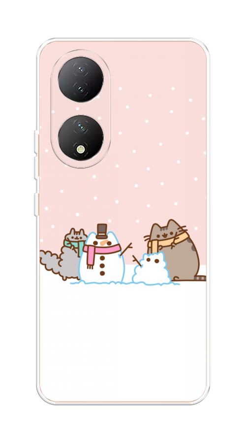 

Чехол на Vivo Y100 "Котики в снегу", Розовый;белый;серый, 268250-5