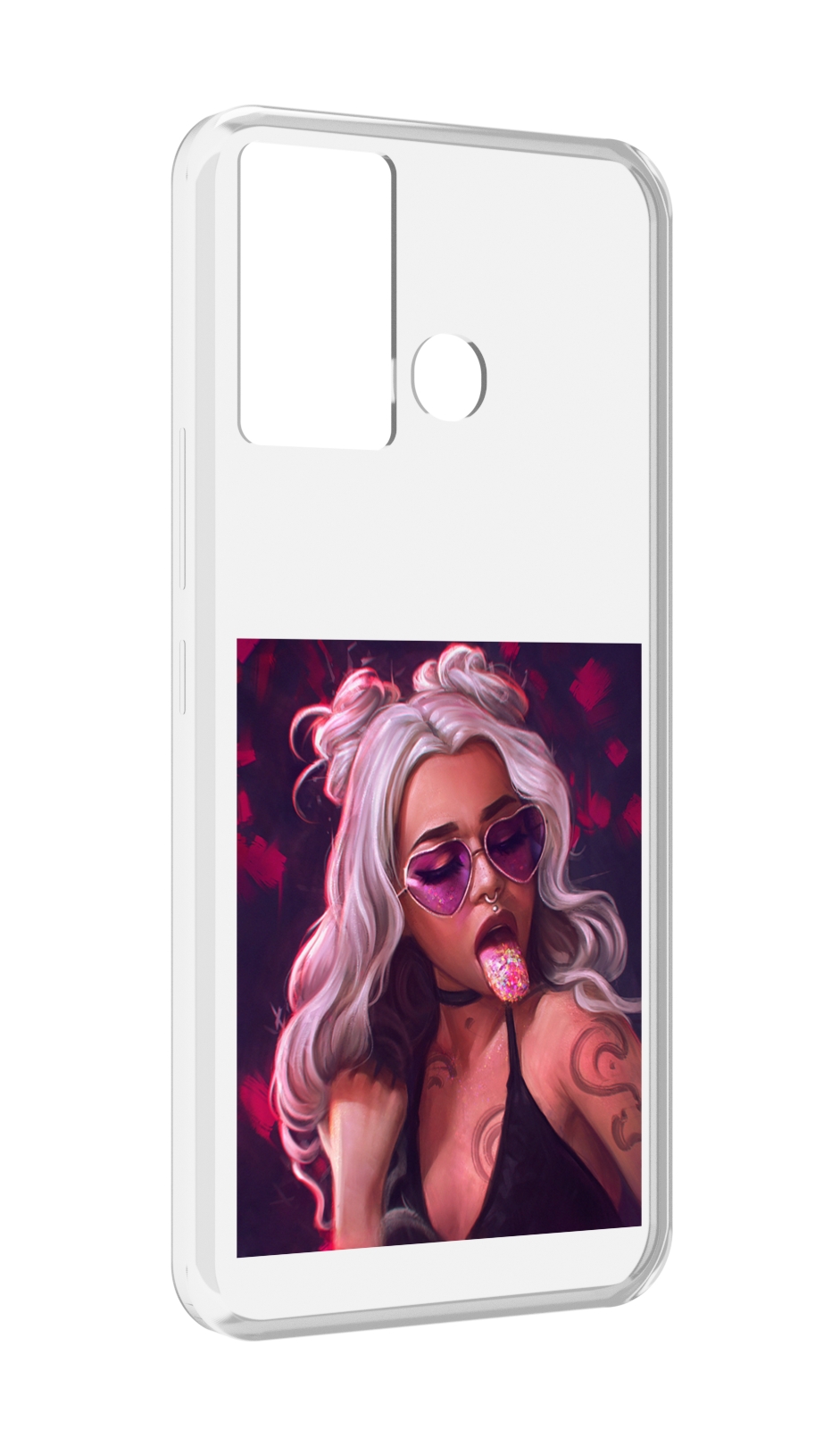 

Чехол MyPads блестящий-язык женский для Infinix Hot 12 Play, Прозрачный, Tocco