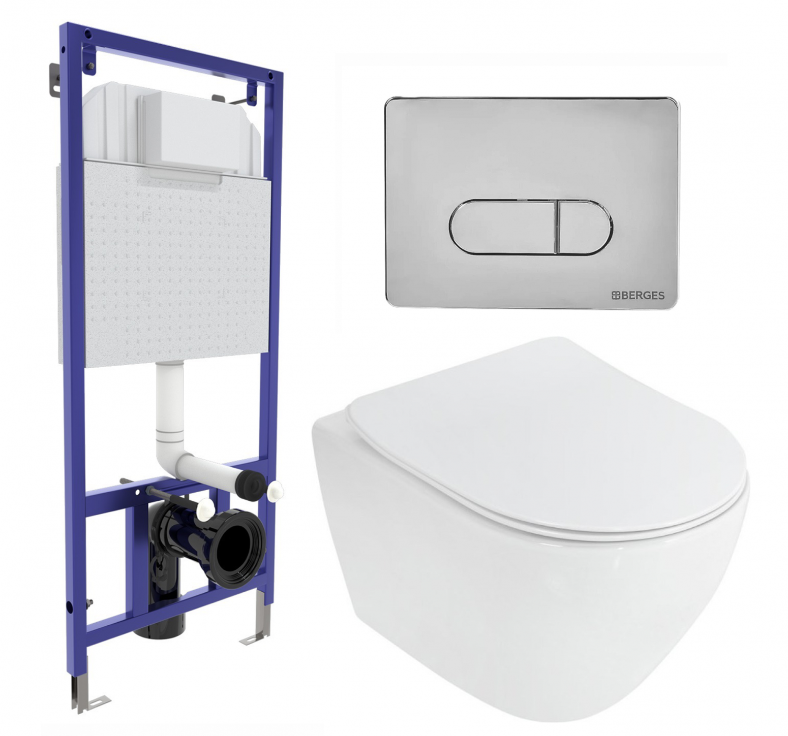 

Комплект: инсталляция Berges Wasserhaus Novum + унитаз Stylus + кнопка хром, 565079