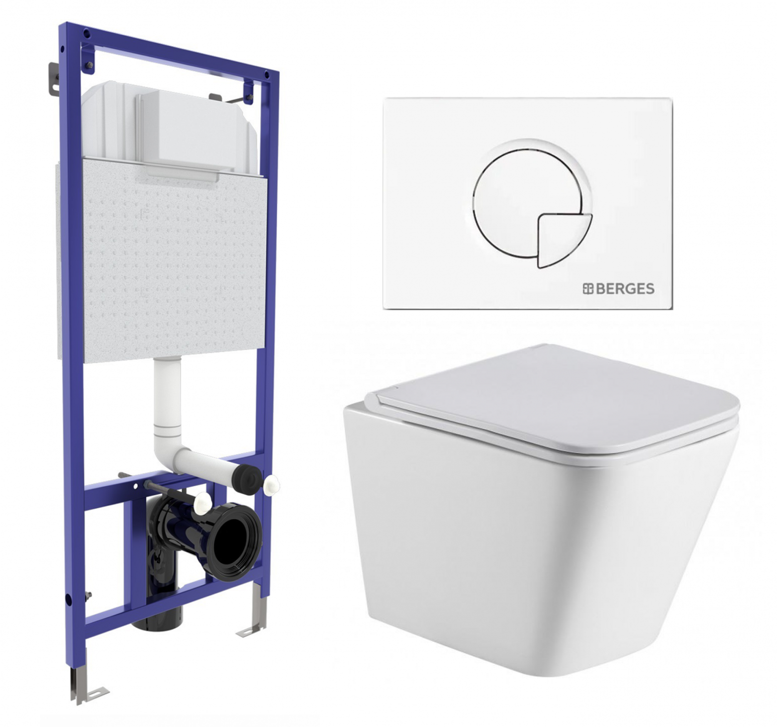 

Комплект: инсталляция Berges Wasserhaus Novum + унитаз Gelbach + кнопка белая, 565135