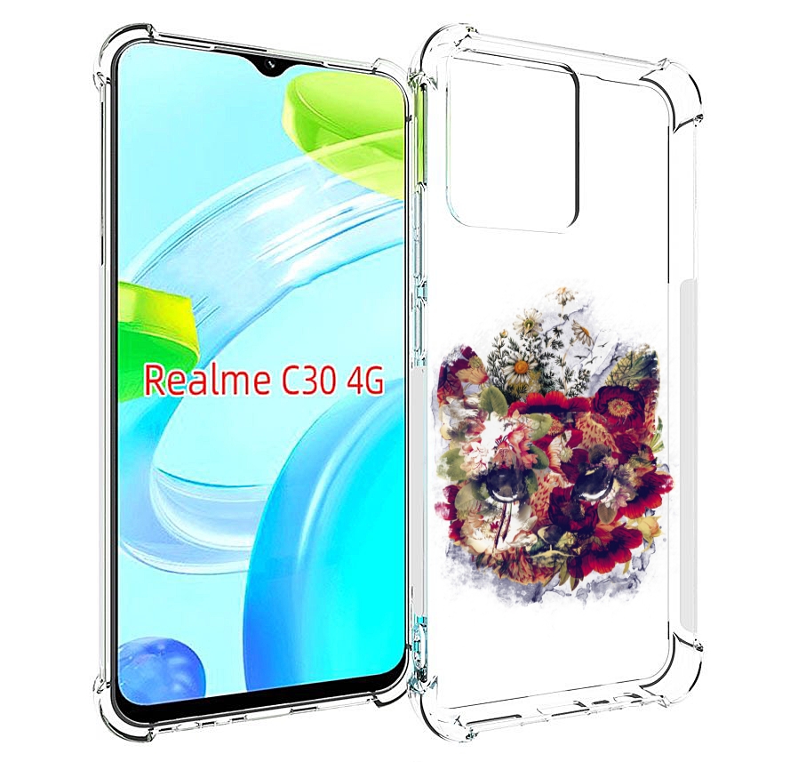 

Чехол MyPads Лиса в цветах-2 для Realme C30 4G / Narzo 50i Prime, Прозрачный, Tocco