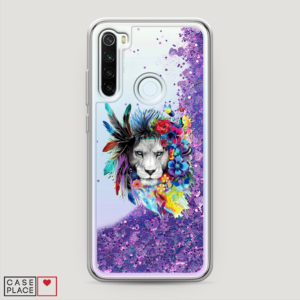 фото Жидкий чехол с блестками "гавайский лев" на xiaomi redmi note 8t awog