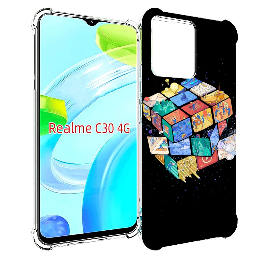 

Чехол MyPads Кубик-Рубика для Realme C30 4G / Narzo 50i Prime, Прозрачный, Tocco