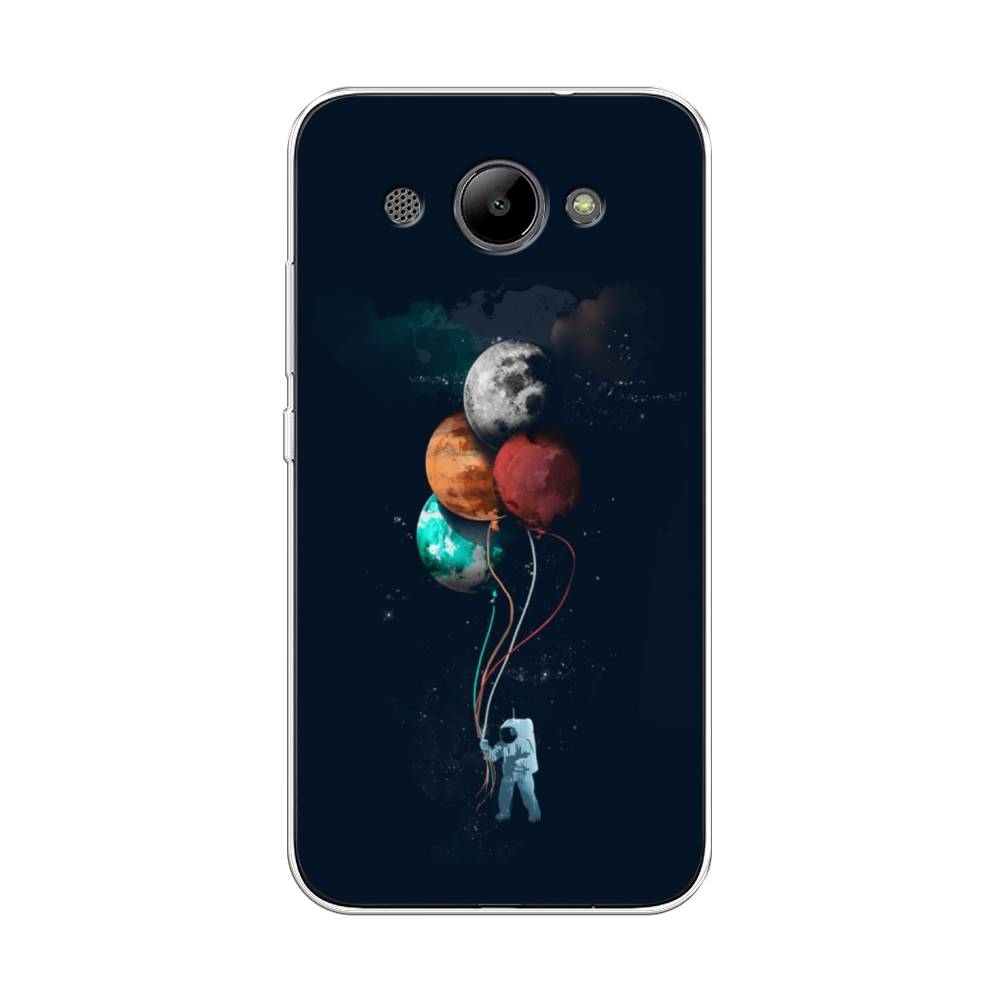 

Чехол на Huawei Y3 2017 "Космонавт с шариками", Разноцветный, 62650-4
