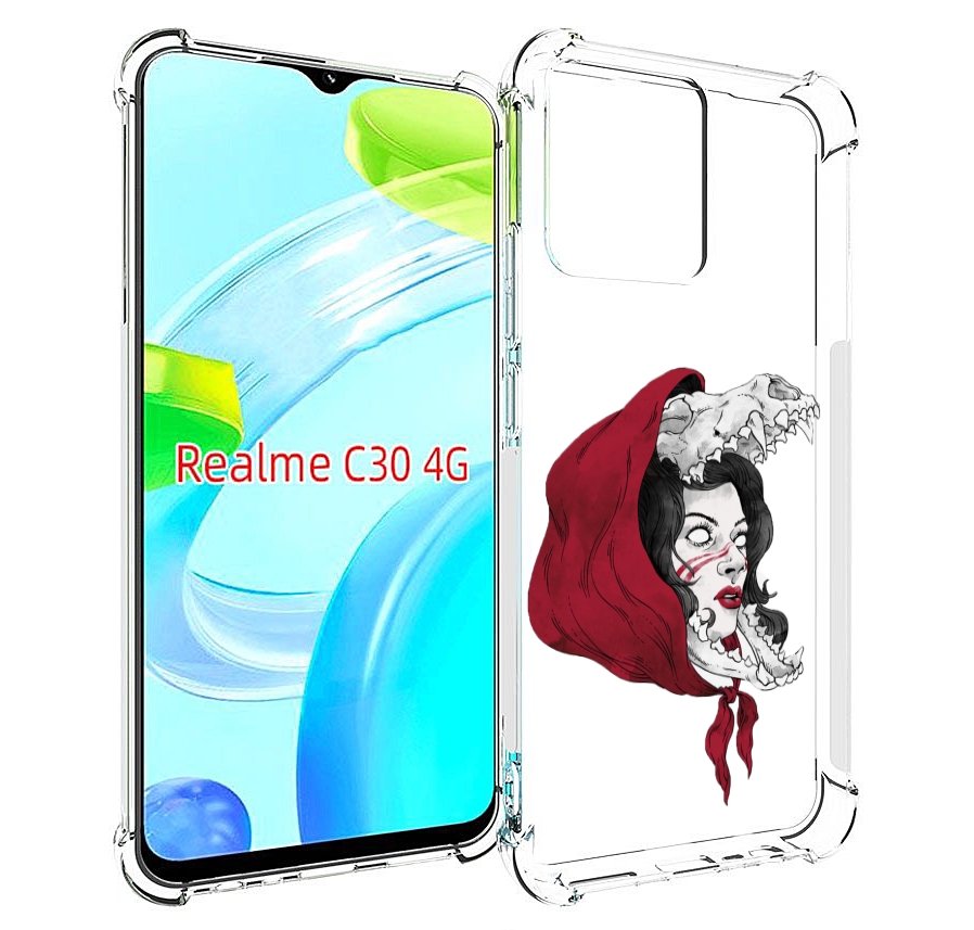 

Чехол MyPads Красная шапочка и волк женский для Realme C30 4G / Narzo 50i Prime, Прозрачный, Tocco