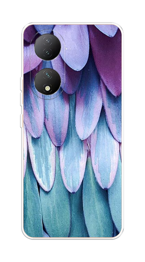 

Чехол на Vivo Y100 "Синее перо", Фиолетовый;голубой, 268250-3