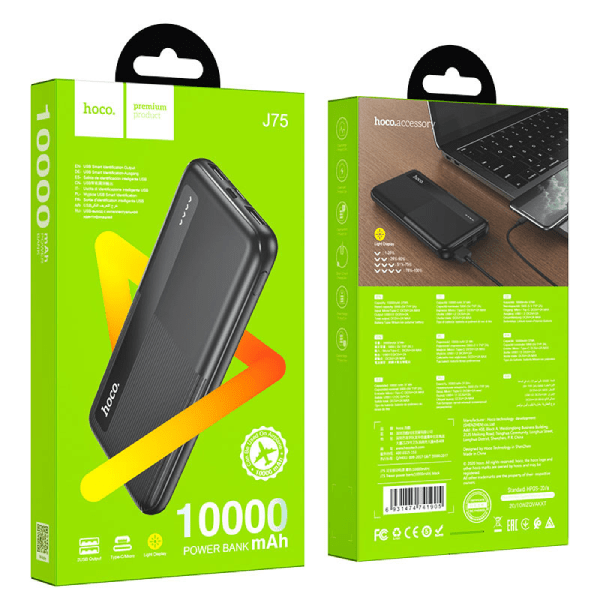 

Внешний аккумулятор Hoco 10000 mah J75 черный