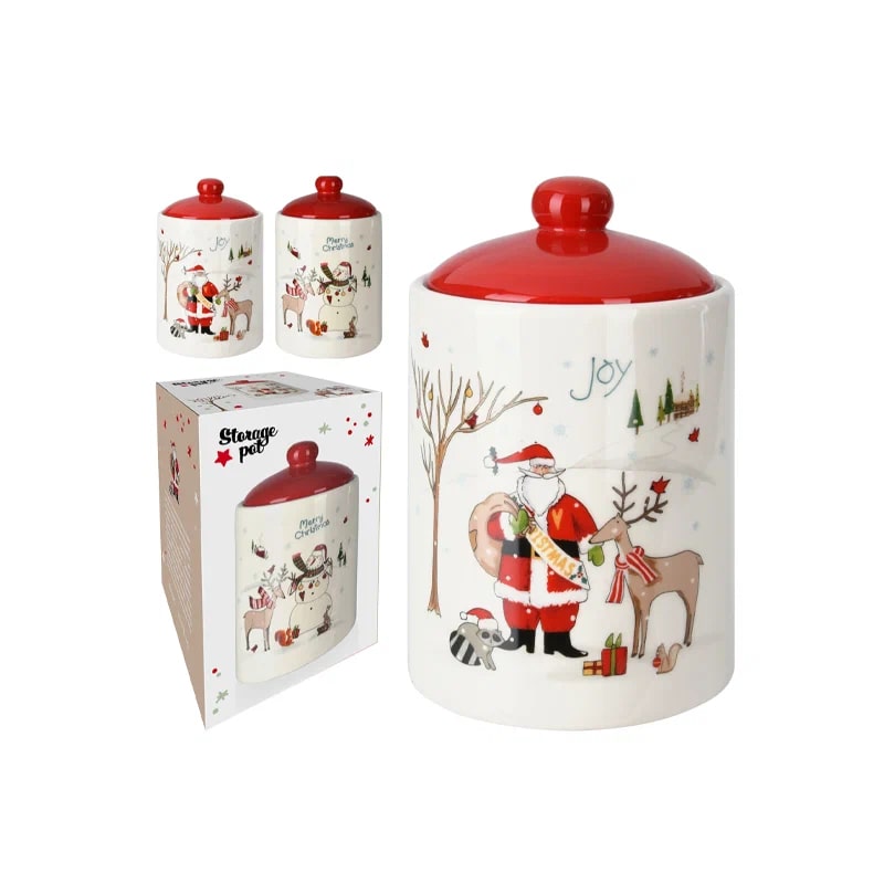 фото Банка для хранения home collection red new year красный новый год 125х125х180 мм 1 шт