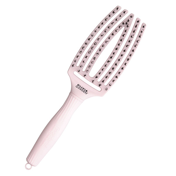 Щетка для волос Olivia Garden Fingerbrush Care Iconic Boar&Nylon Pastel Pink M зубная щетка denta care c наночастицами золота и сверхтонкой двойной щетиной 4 шт