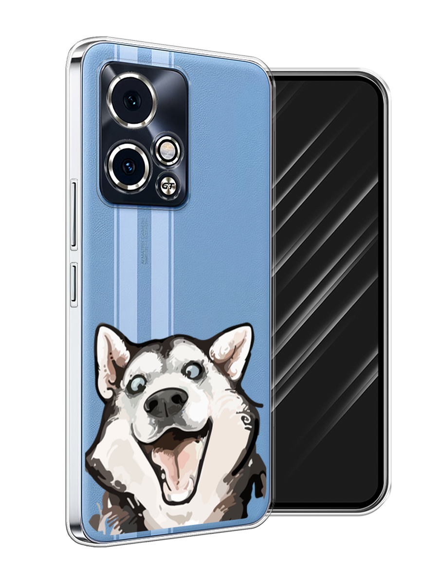 

Чехол Awog на Honor 90 GT "Радостный хаски", Белый;голубой;черный, 6123450-1