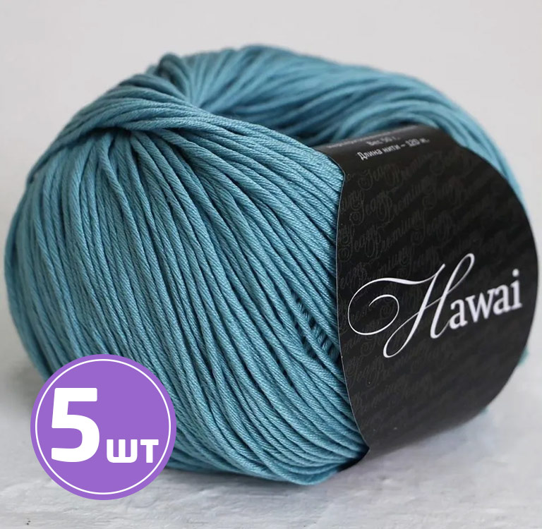 

Пряжа SEAM HAWAI 597 озеро 5 шт по 50 г, Синий