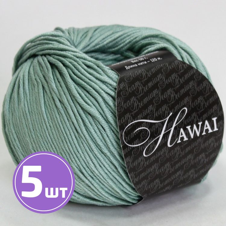 

Пряжа SEAM HAWAI 503 базилик 5 шт по 50 г, Зеленый