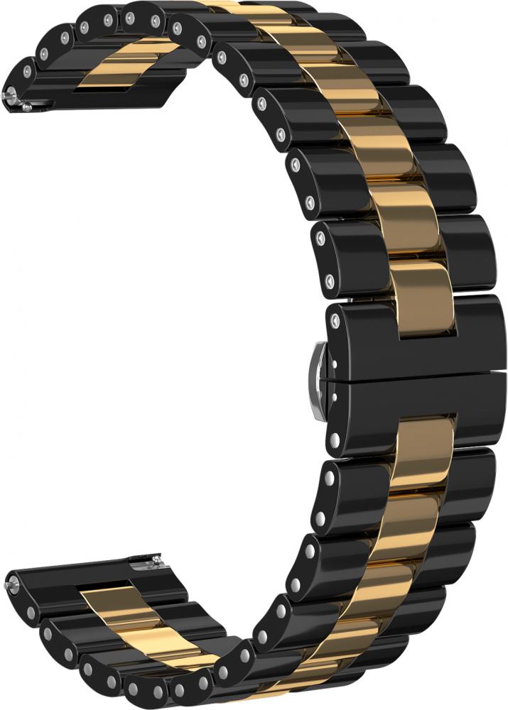 

Ремешок GSMIN Bias 22 для Gear S3 Frontier/Classic/Watch (46 mm) (Черно-золотистый)