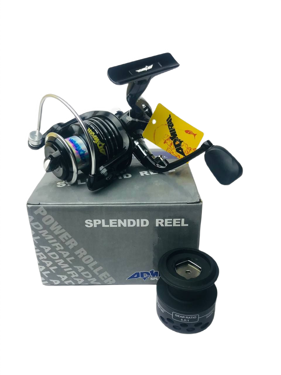 Катушка ADMIRAL ADB 4000 для спиннинга безынерционная для рыбалки + запасная шпуля