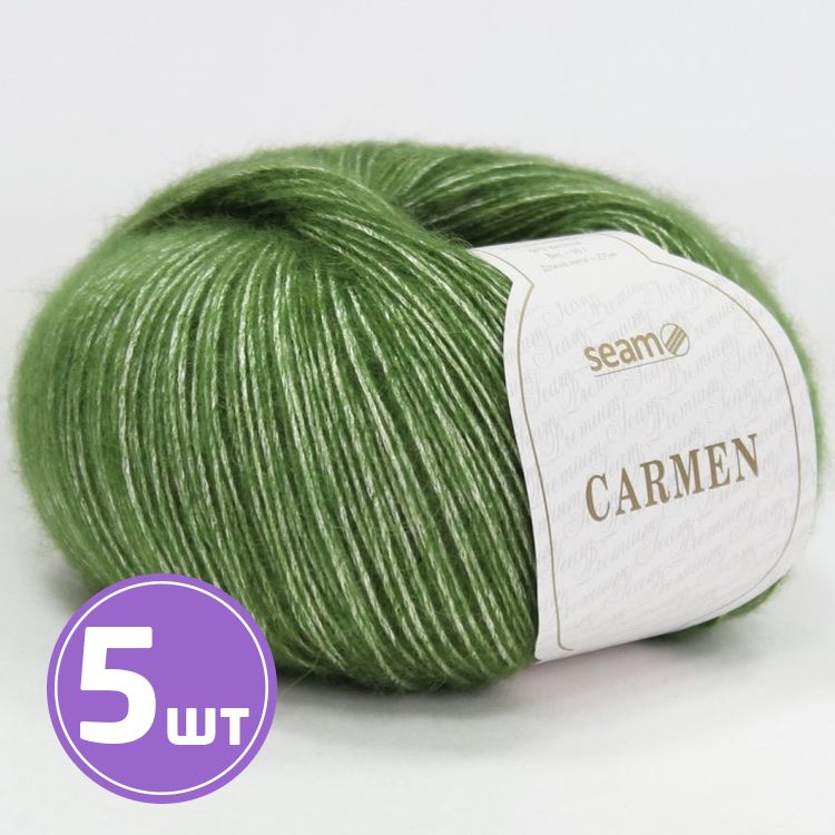 

Пряжа SEAM CARMEN 02 кактус 5 шт по 50 г, Зеленый