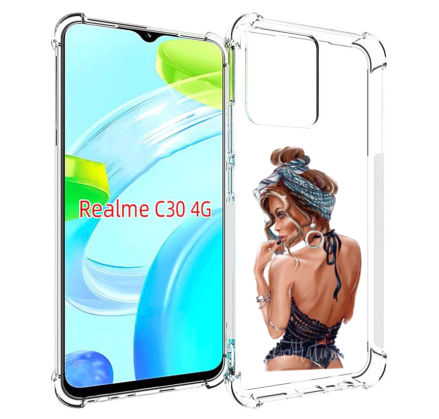 

Чехол MyPads Красивая-дама женский для Realme C30 4G / Narzo 50i Prime, Прозрачный, Tocco