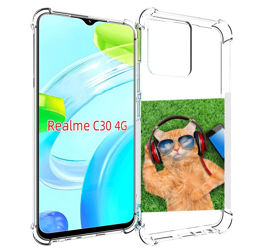 

Чехол MyPads Кот-кайфарик для Realme C30 4G / Narzo 50i Prime, Прозрачный, Tocco