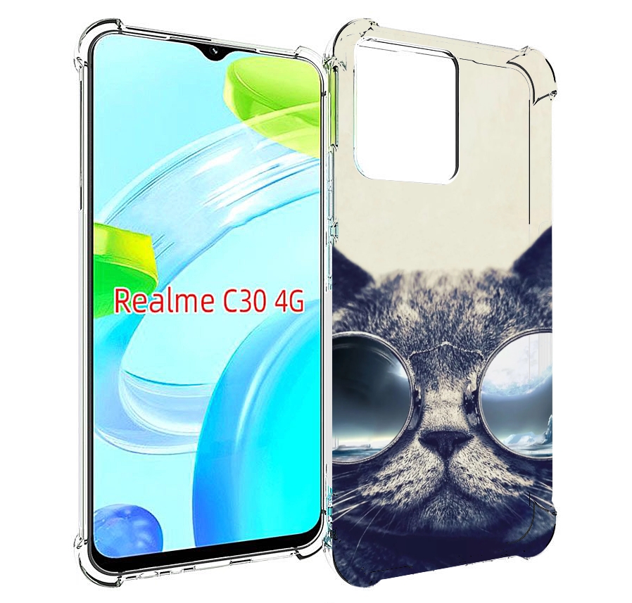 

Чехол MyPads Кот-в-очках-2 для Realme C30 4G / Narzo 50i Prime, Прозрачный, Tocco