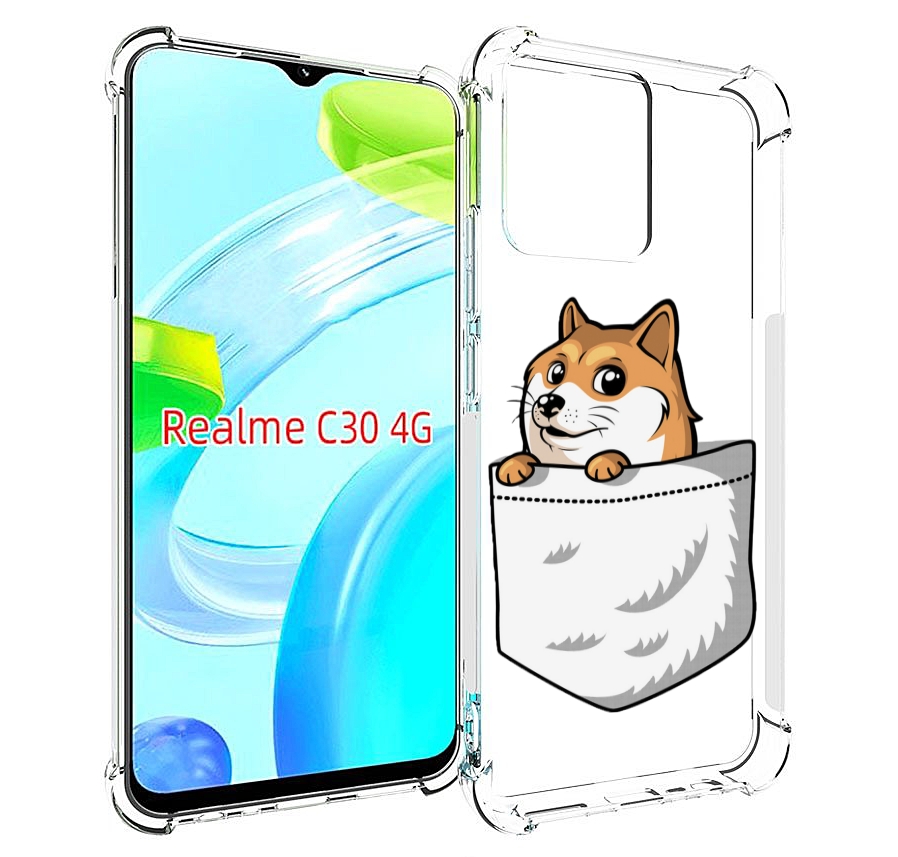 

Чехол MyPads Корги в кармане для Realme C30 4G / Narzo 50i Prime, Прозрачный, Tocco