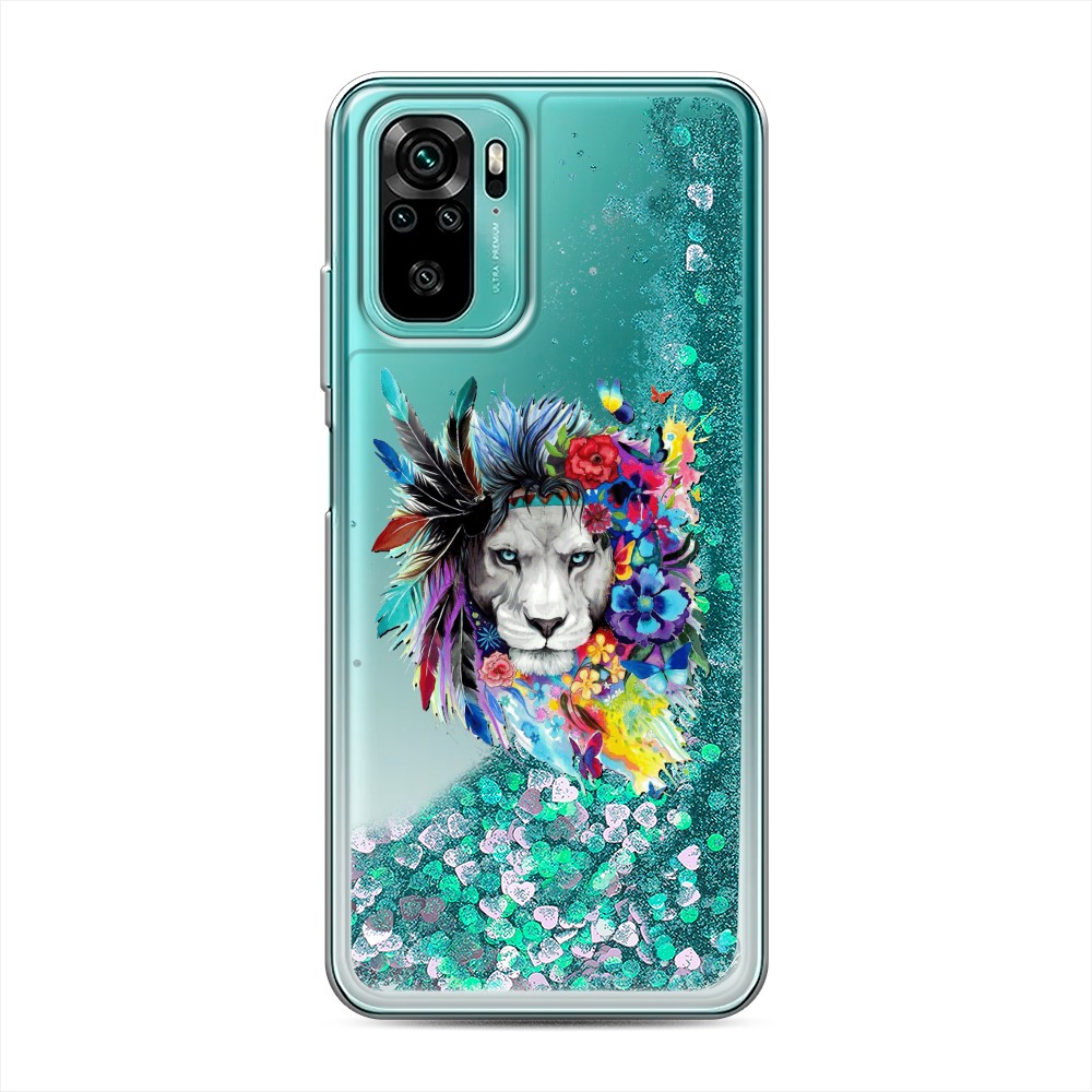 

Жидкий чехол с блестками "Гавайский лев" на Xiaomi Redmi Note 10