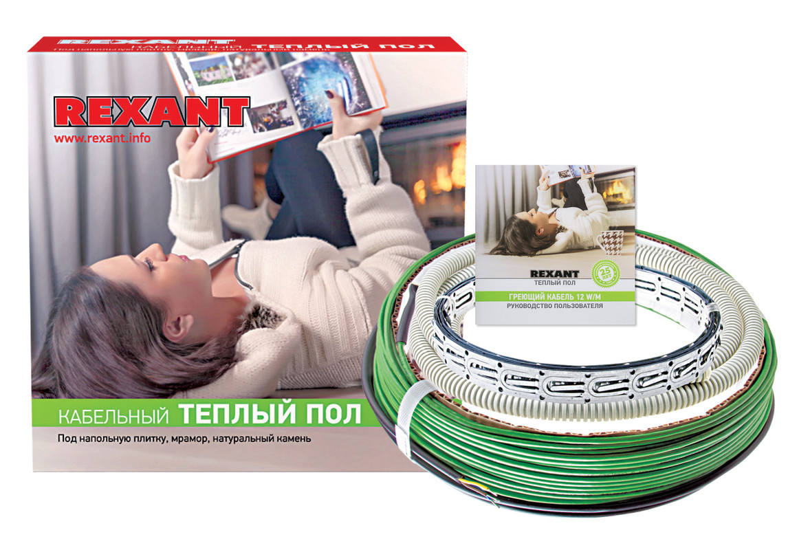 фото Теплый пол rexant slim rnb-190-2300 (2300вт/190м/ s обогрева, м2: 14,0-19,0) (двухжильный)