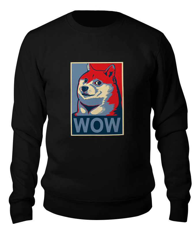 

Свитшот унисекс Printio Wow doge черный XS, Wow doge