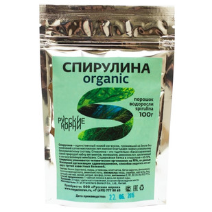 Купить Спирулина Organic (водоросли, порошок) Русские корни 100 г