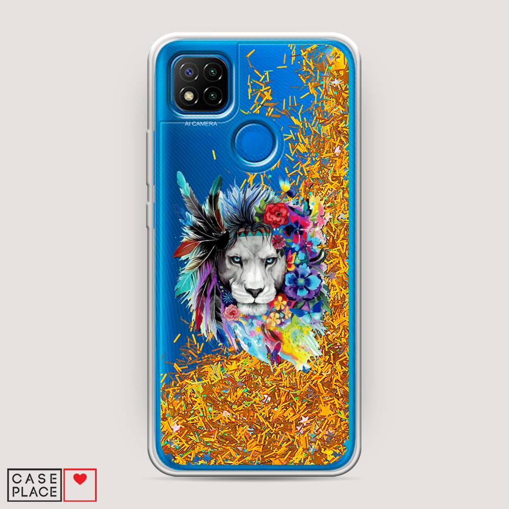 

Жидкий чехол с блестками "Гавайский лев" на Xiaomi Redmi 9C, 39090-1
