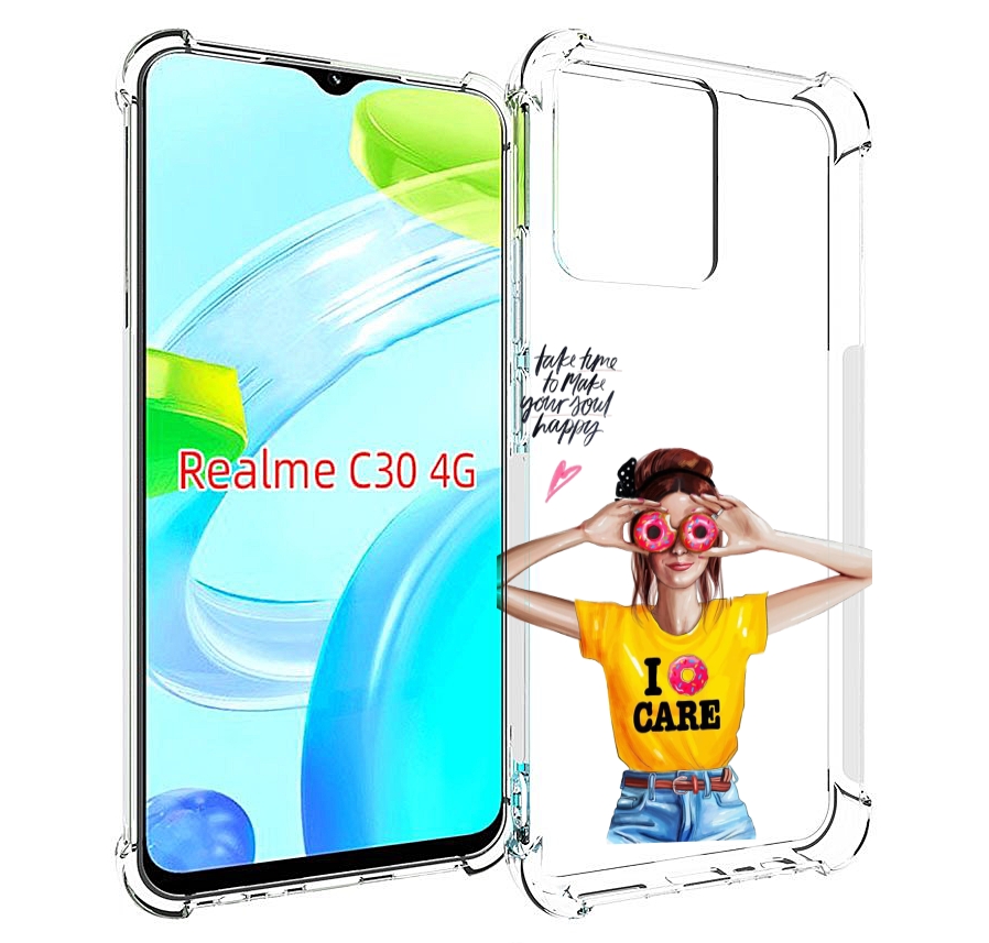 

Чехол MyPads Девушка-с-пончиками женский для Realme C30 4G / Narzo 50i Prime, Прозрачный, Tocco