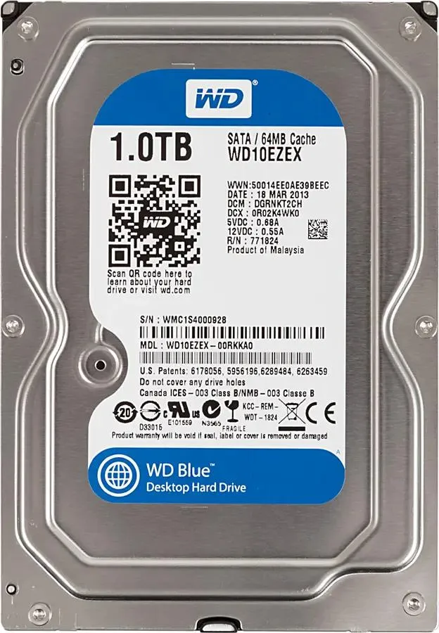 

Жесткий диск Western Digital 1 ТБ (WD10EZEX)