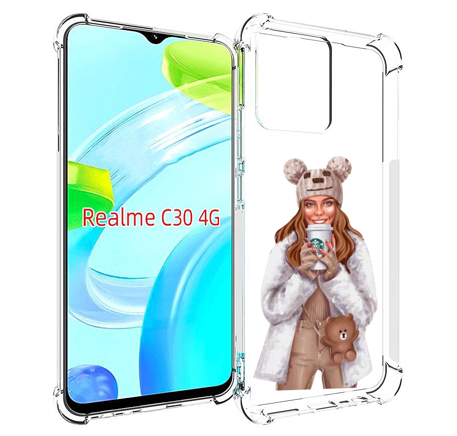 

Чехол MyPads Девушка-с-кофе-старбакс женский для Realme C30 4G / Narzo 50i Prime, Прозрачный, Tocco