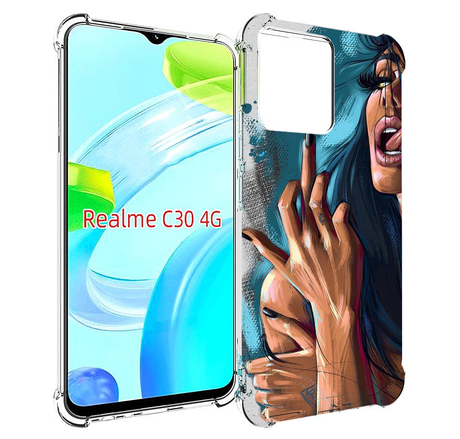 

Чехол MyPads Девушка-нарисованная-дерзкая женский для Realme C30 4G / Narzo 50i Prime, Прозрачный, Tocco
