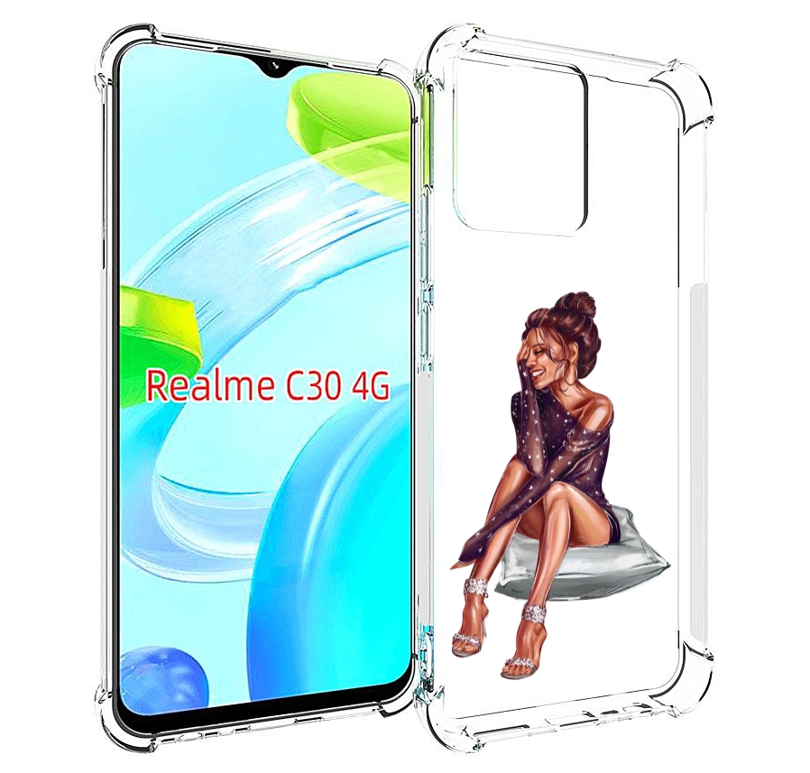 

Чехол MyPads Девушка-на-подушке женский для Realme C30 4G / Narzo 50i Prime, Прозрачный, Tocco