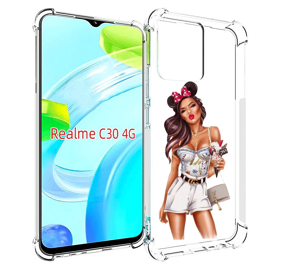 

Чехол MyPads Девушка-микки для Realme C30 4G / Narzo 50i Prime, Прозрачный, Tocco