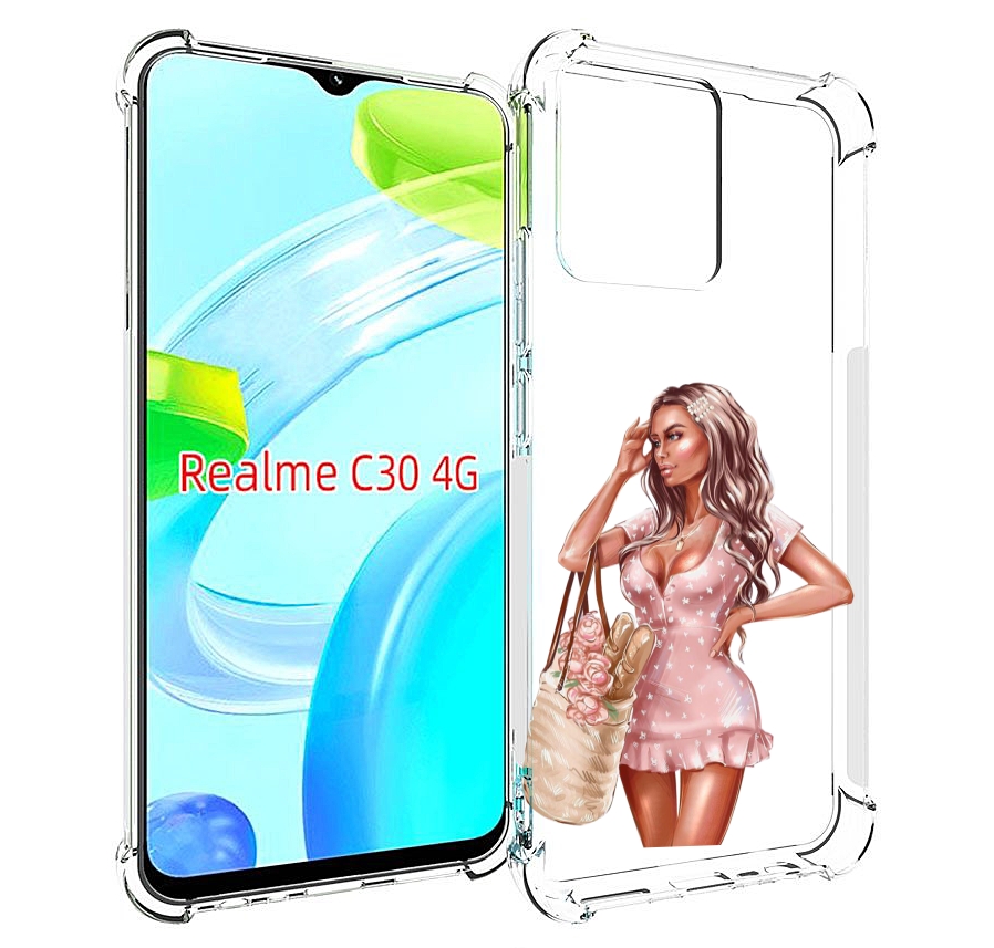 Чехол MyPads Девушка-в-мини-платье женский для Realme C30 4G / Narzo 50i Prime