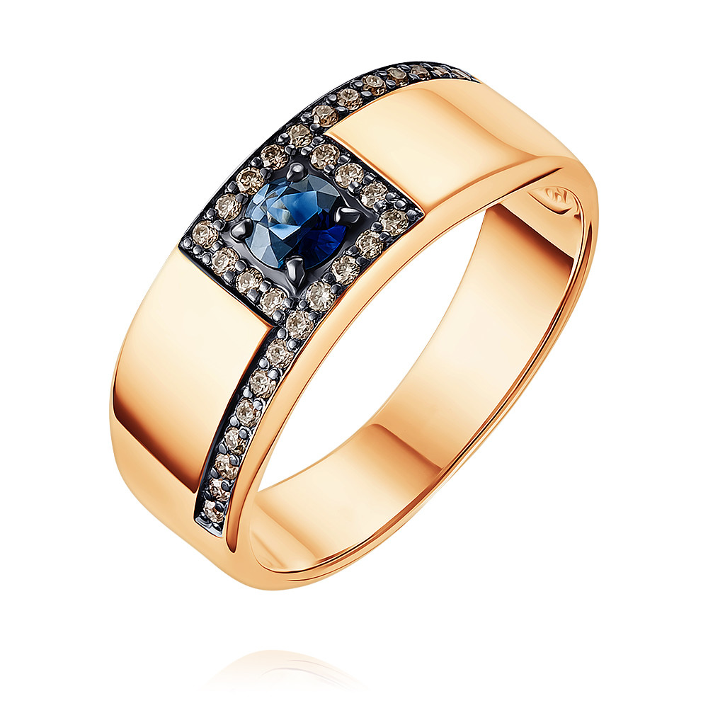 

Кольцо из красного золота с сапфиром/бриллиантом р.  ADAMAS 14040205/01-А50Ч-481, 14040205/01-А50Ч-481