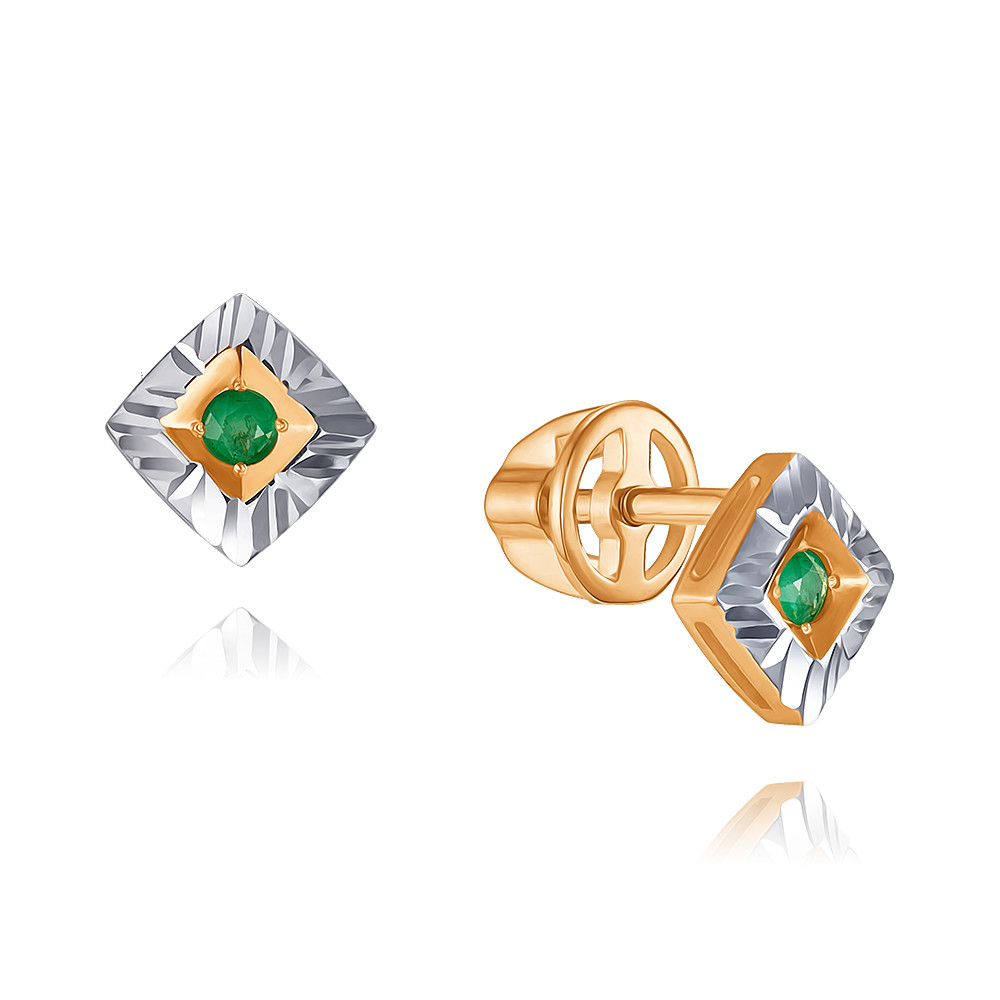 

Серьги из красного золота с изумрудом ADAMAS 21040217/01-А507Д-543, 21040217/01-А507Д-543