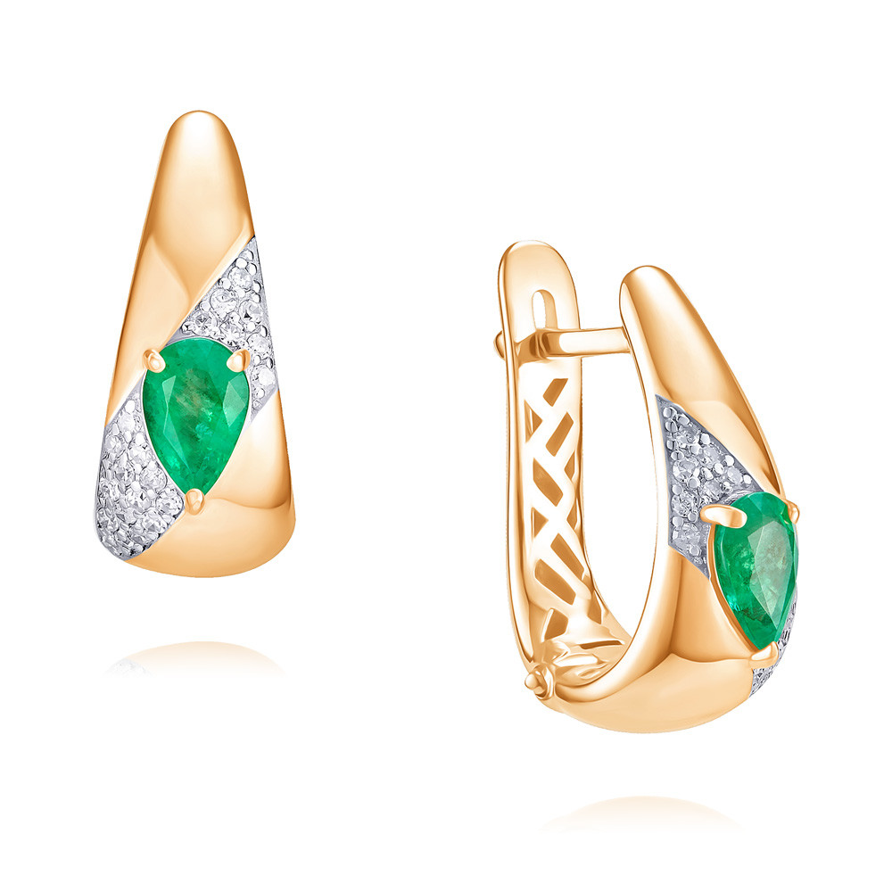 

Серьги из красного золота с изумрудом/бриллиантом ADAMAS 24040209/01-А50Д-433, 24040209/01-А50Д-433
