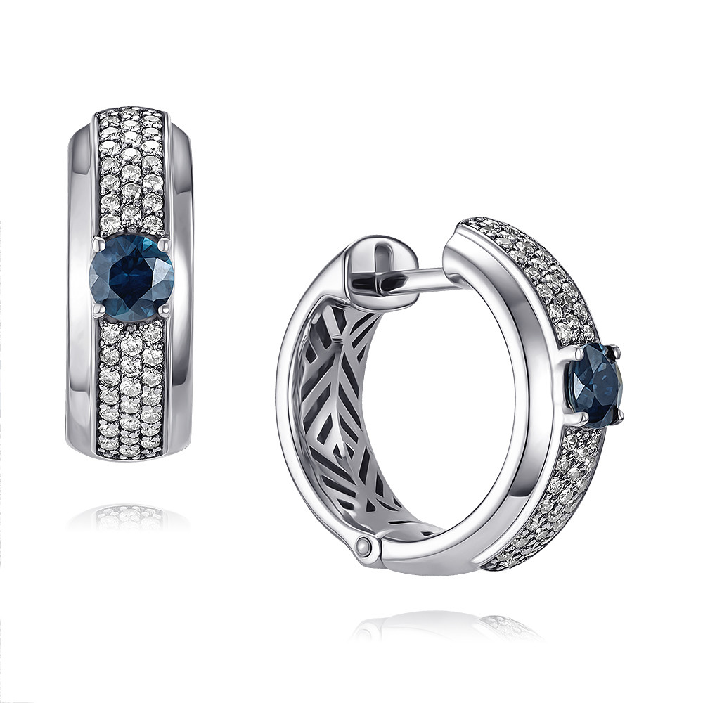

Серьги из белого золота с сапфиром/бриллиантом ADAMAS 24040208/01-А51ДЧ-432, 24040208/01-А51ДЧ-432