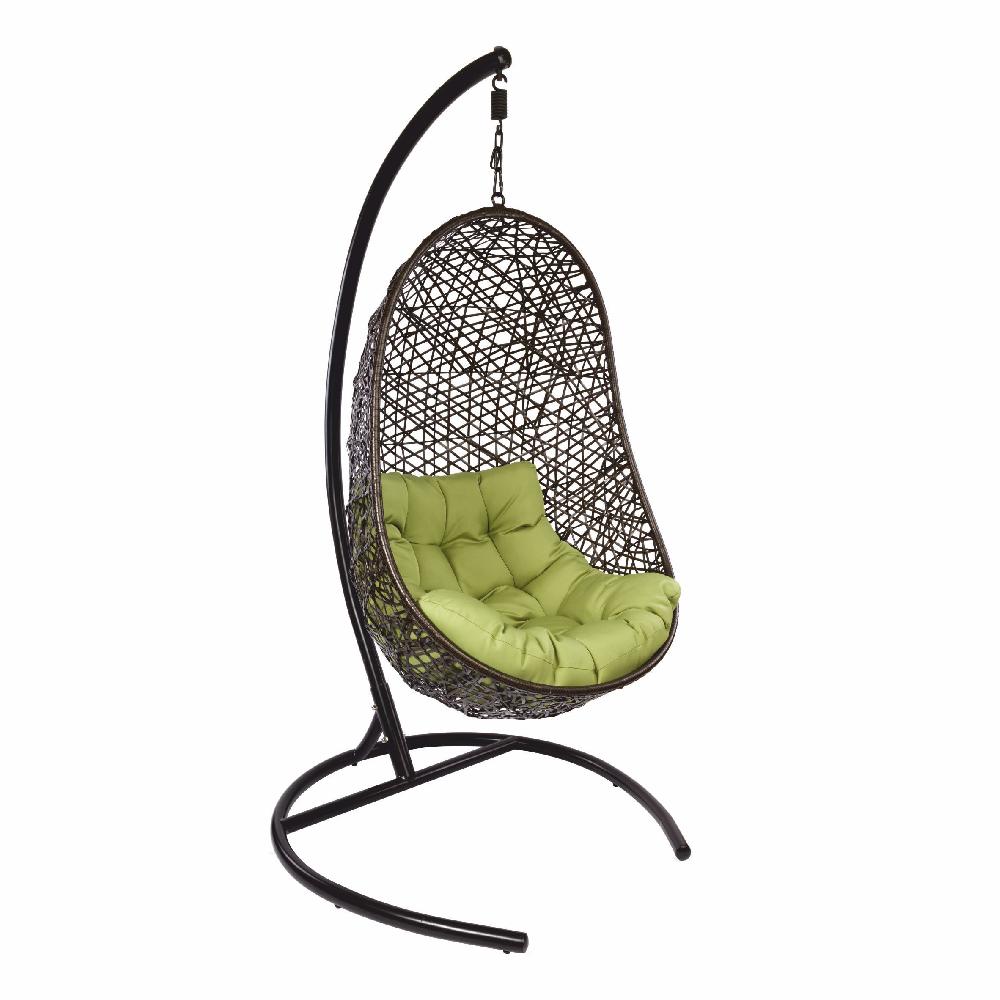 Подвесное кресло коричневое Экодизайн Easy Y0141 зеленая подушка