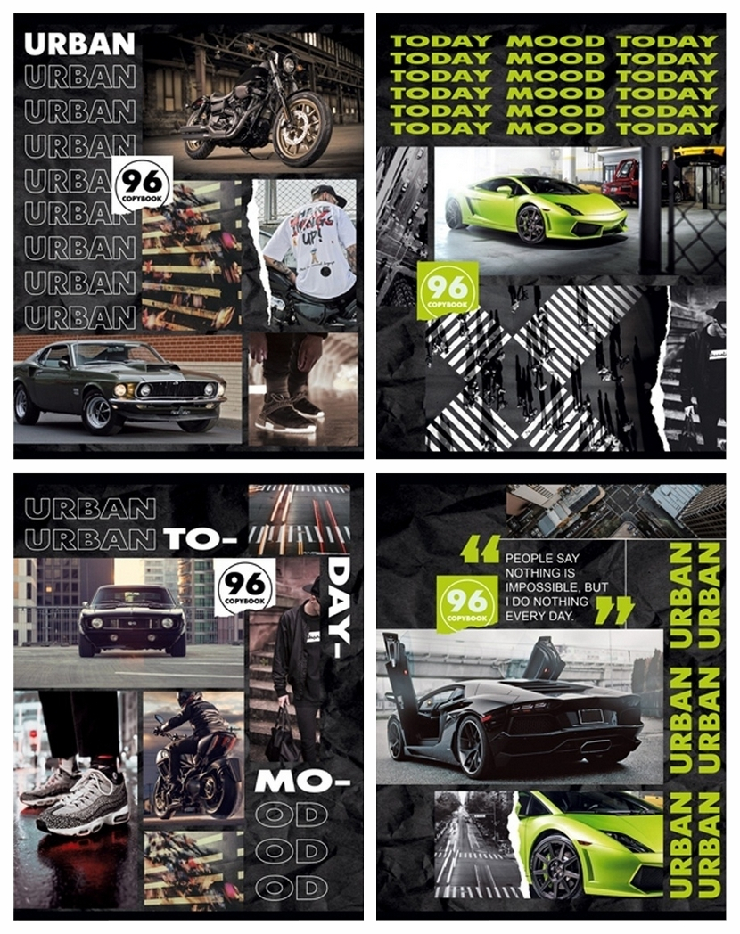 

Тетрадь общая BG Urban 96 листов А5 на скобе в клетку