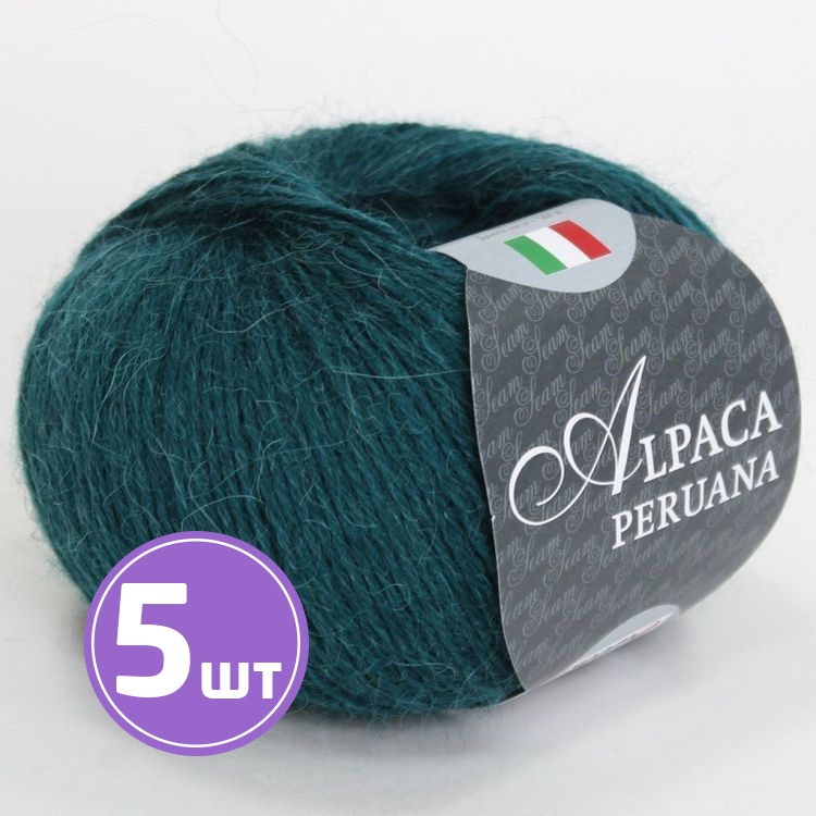 

Пряжа SEAM ALPACA PERUANA 7555 изумрудный 5 шт по 50 г, Бирюзовый