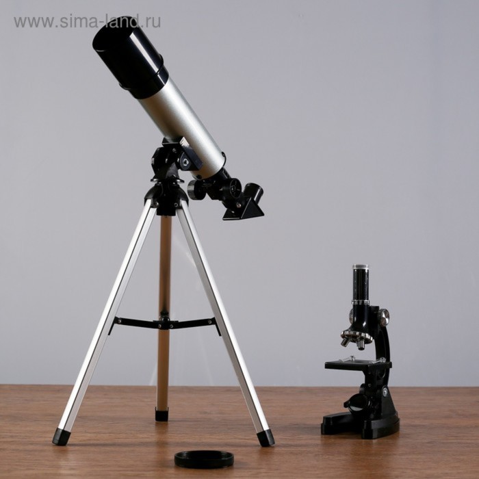 КНР телескоп 90х, d 50 мм, микроскоп 1200х, с подсветкой, 2АА