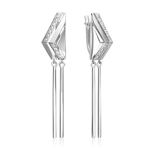 

Серьги из серебра PLATINA jewelry 02-5069, фианит, 02-5069