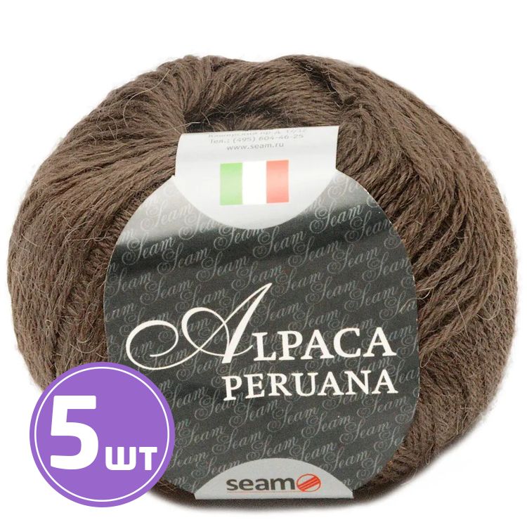 

Пряжа SEAM ALPACA PERUANA 607 кофе 5 шт по 50 г, Коричневый